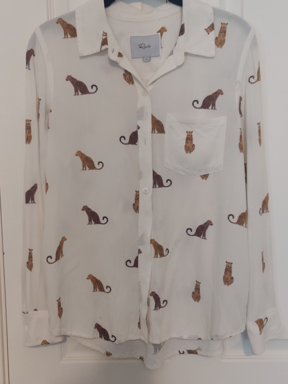 Rails Kathryn Women's White Leopard Button-Up Shirt